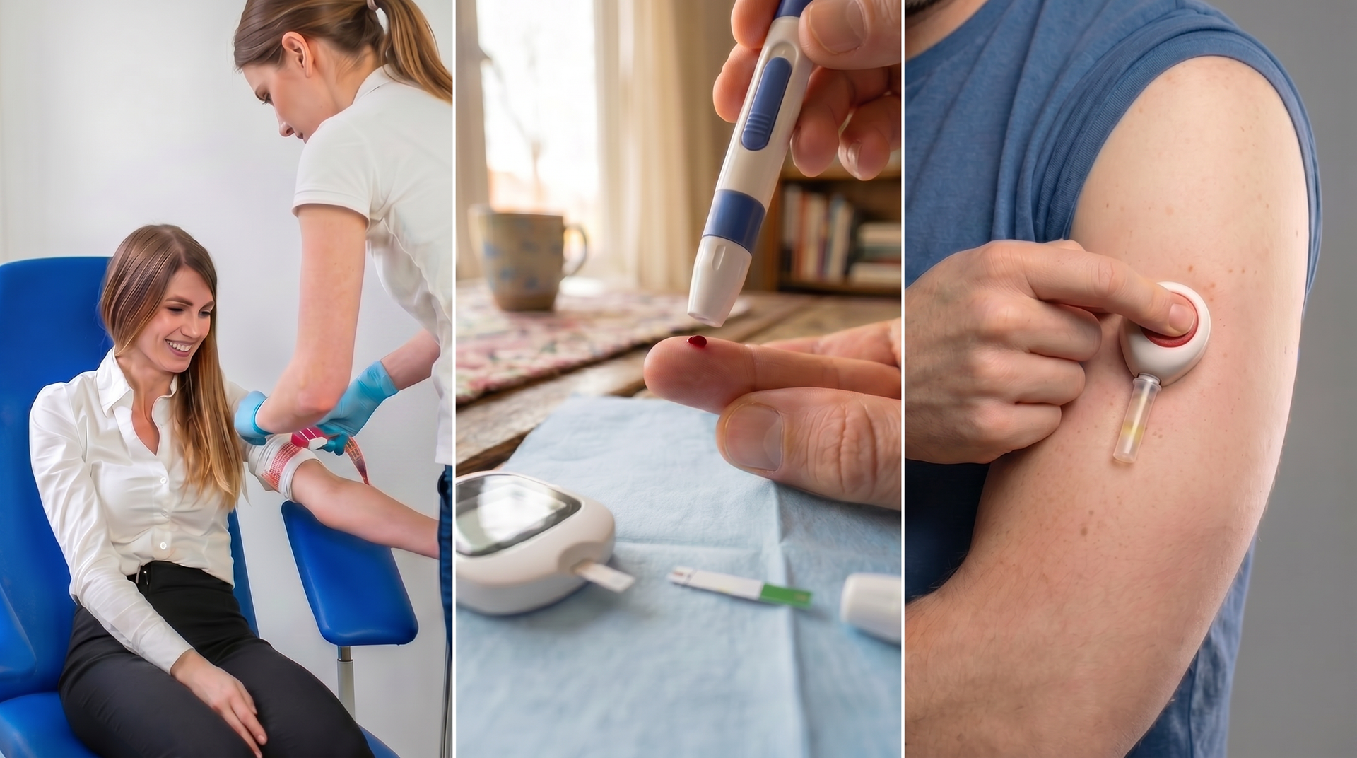 Image showing an Upper-Arm vs. Finger Prick vs. Lab Draw