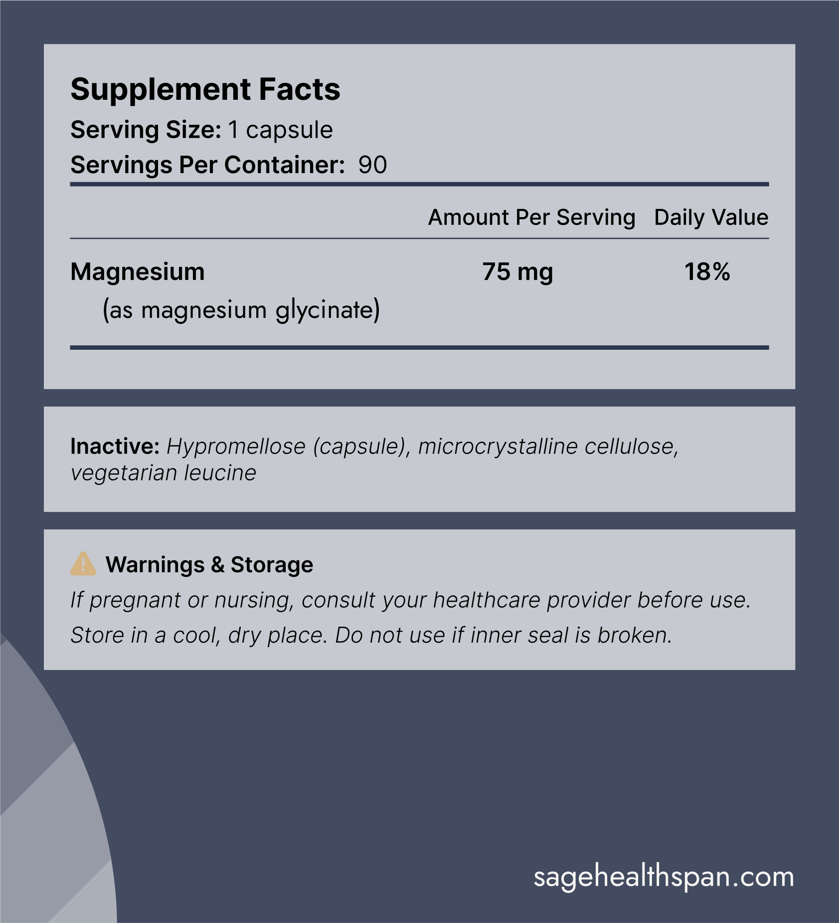 SageMD Calm - Magnesium Glycinate