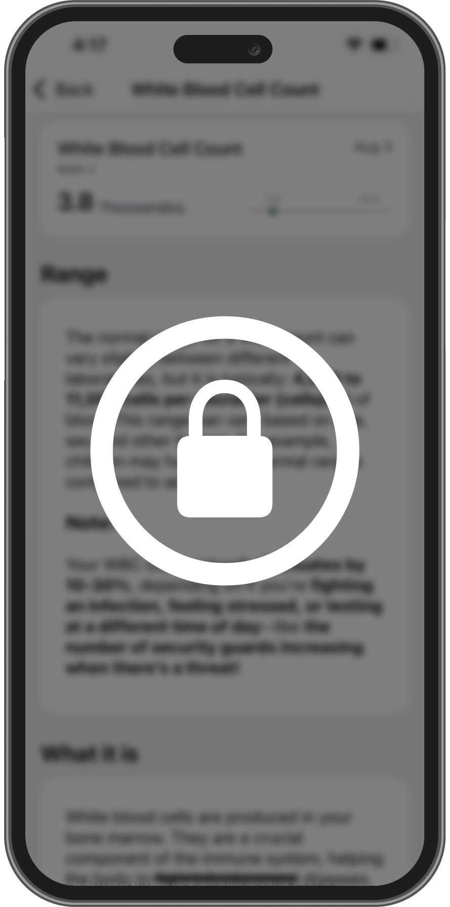 Phone screen with a lock icon overlay