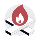 Isometric angle of a Fire representing inflammation.
