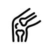 Black icon of a knee bone joint