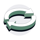 Logo with a circular design featuring arrows representing metabolic.