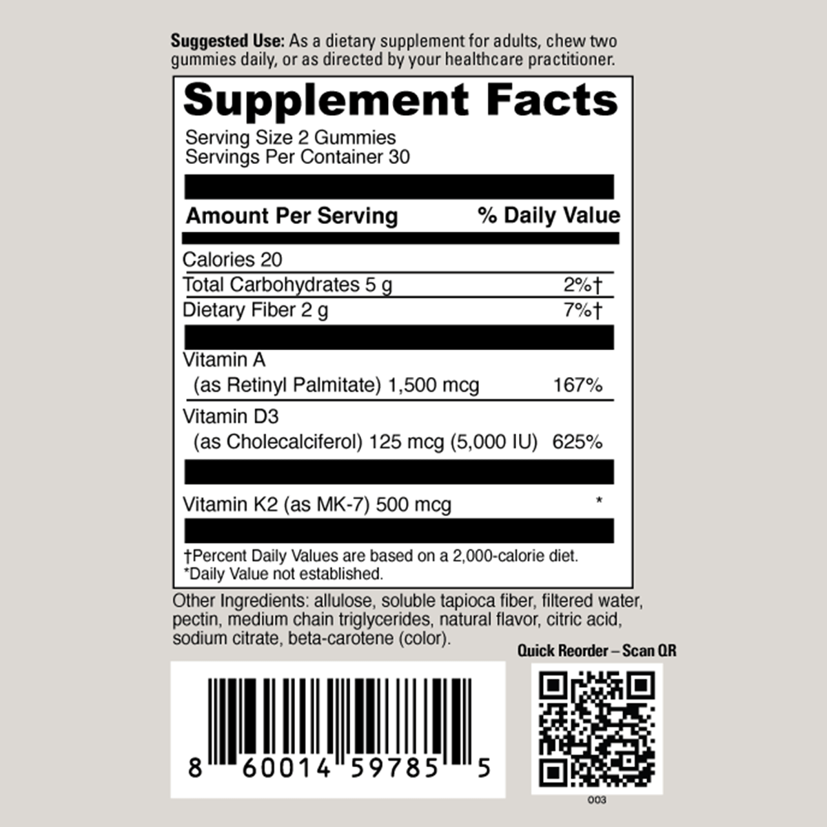 SageMD Shield - Vitamins A, D, & K Gummy