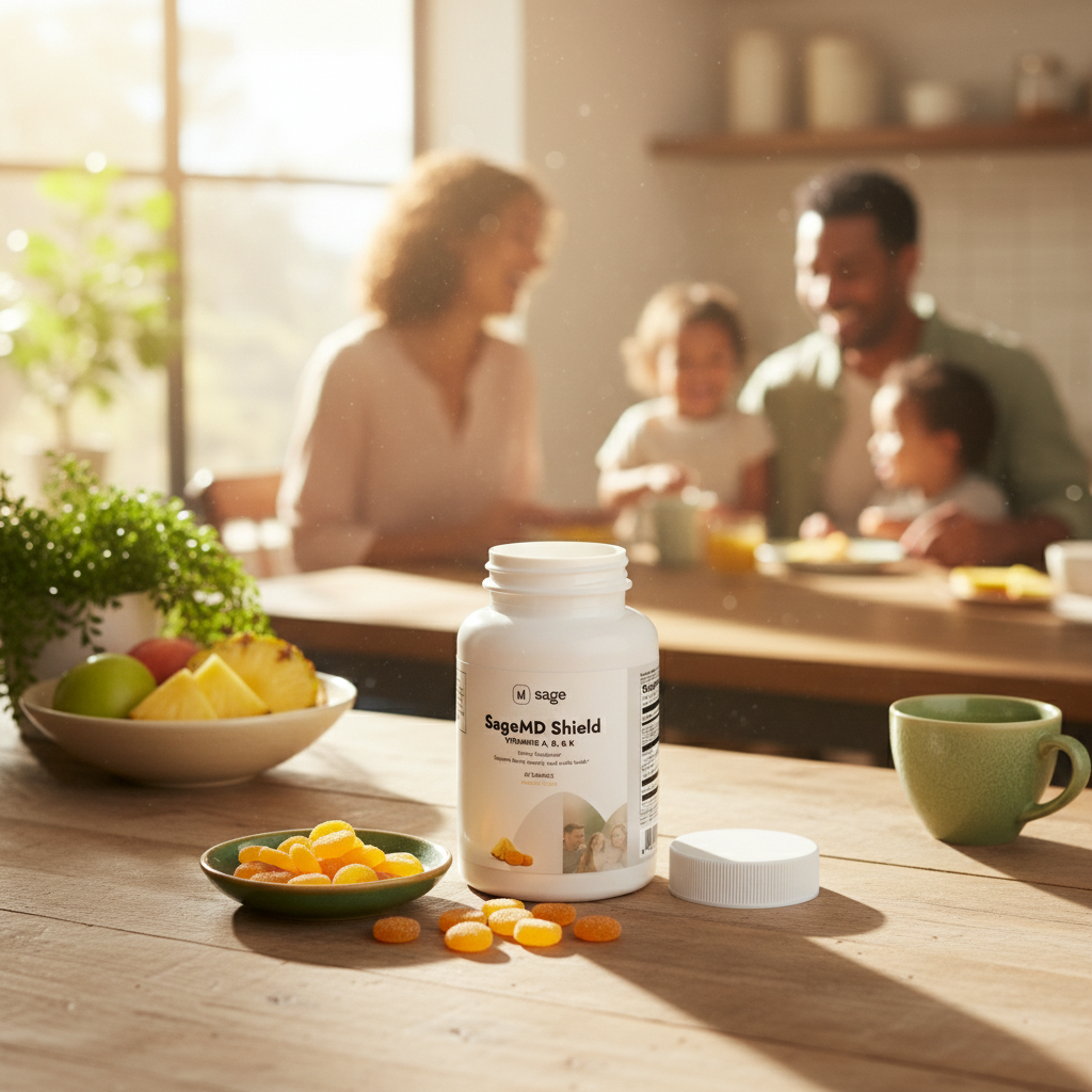 Elevate your wellness journey with our delicious SageMD Shield gummies—support your immune system and strong bones today!*